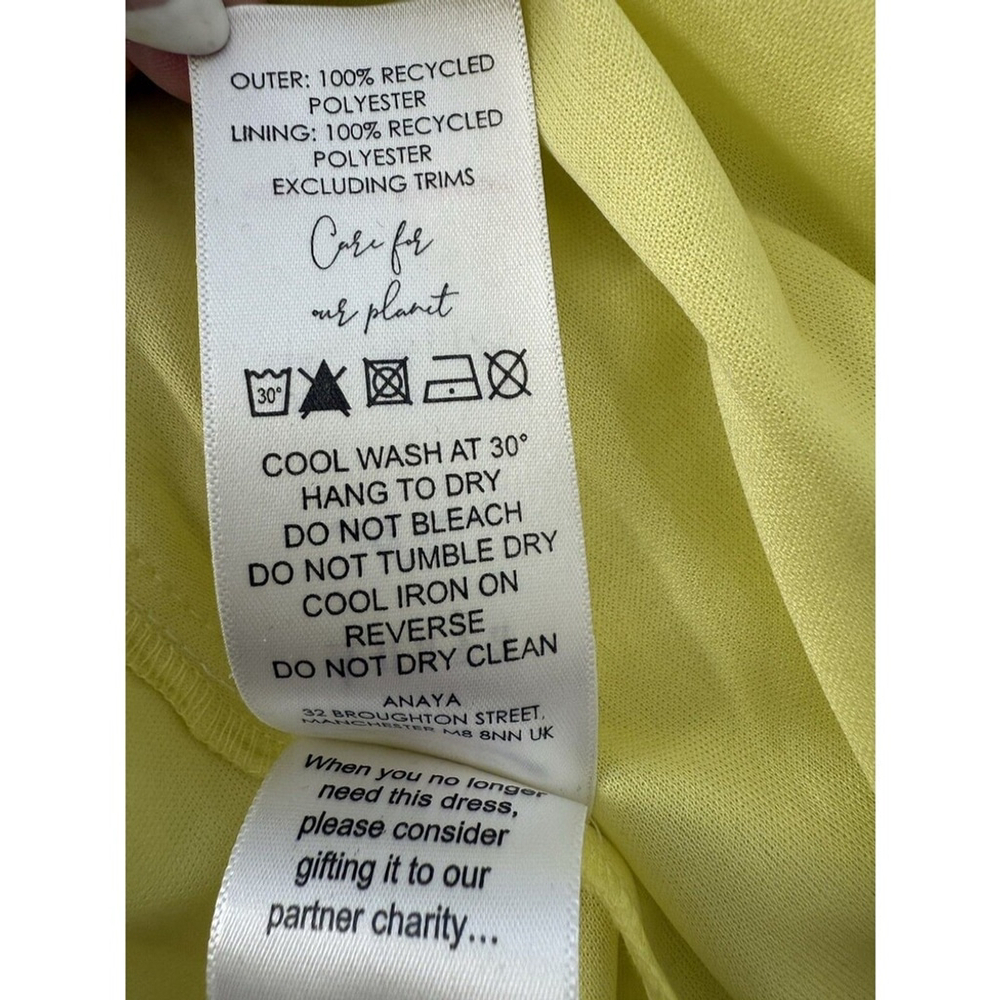 Anaya cut-out puff sleeve women midi dress in light yellow green size 10 - Picture 12 of 13